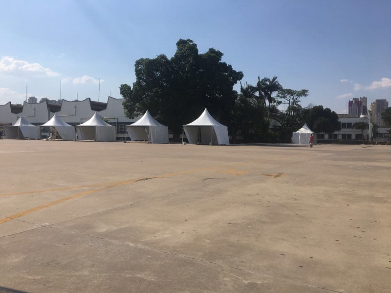 Locação de Tenda Chapéu de Bruxa para Feiras Promocionais São Bernardo do Campo - Tenda Chapéu de Bruxa Montagem